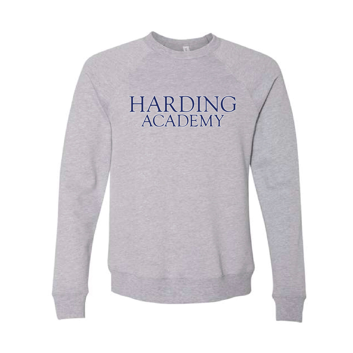BELLA CANVAS GRAY CREWNECK SWEATSHIRT | HARDING ACADEMY