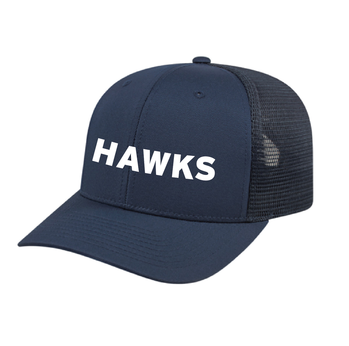 NAVY HAWKS EMBROIDERED TRUCKER HAT