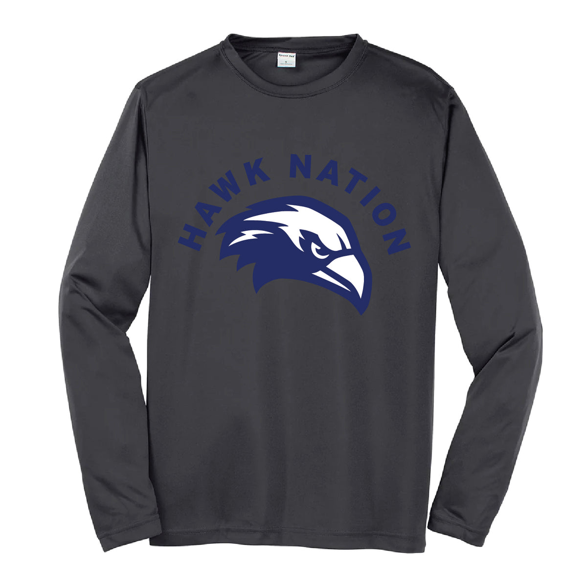 LONG SLEEVE DRI-FIT TEE | GRAY | HAWK NATION