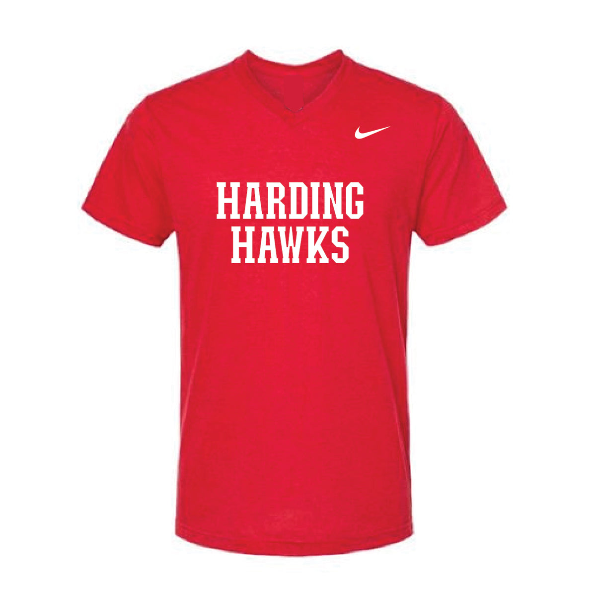 NIKE ADULT LADIES TRI-BLEND V-NECK TEE | RED
