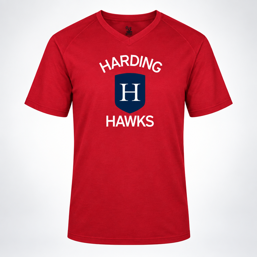 Youth V-Neck Badger Performance Tee - RED