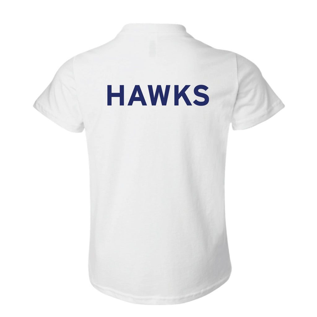 BELLA CANVAS WHITE TEE | HARDING CREST (HAWKS ON BACK)