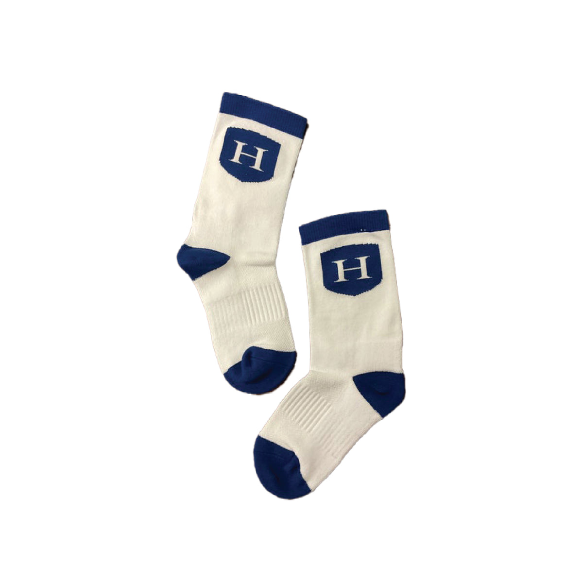 WHITE CREW SOCKS | NAVY CREST